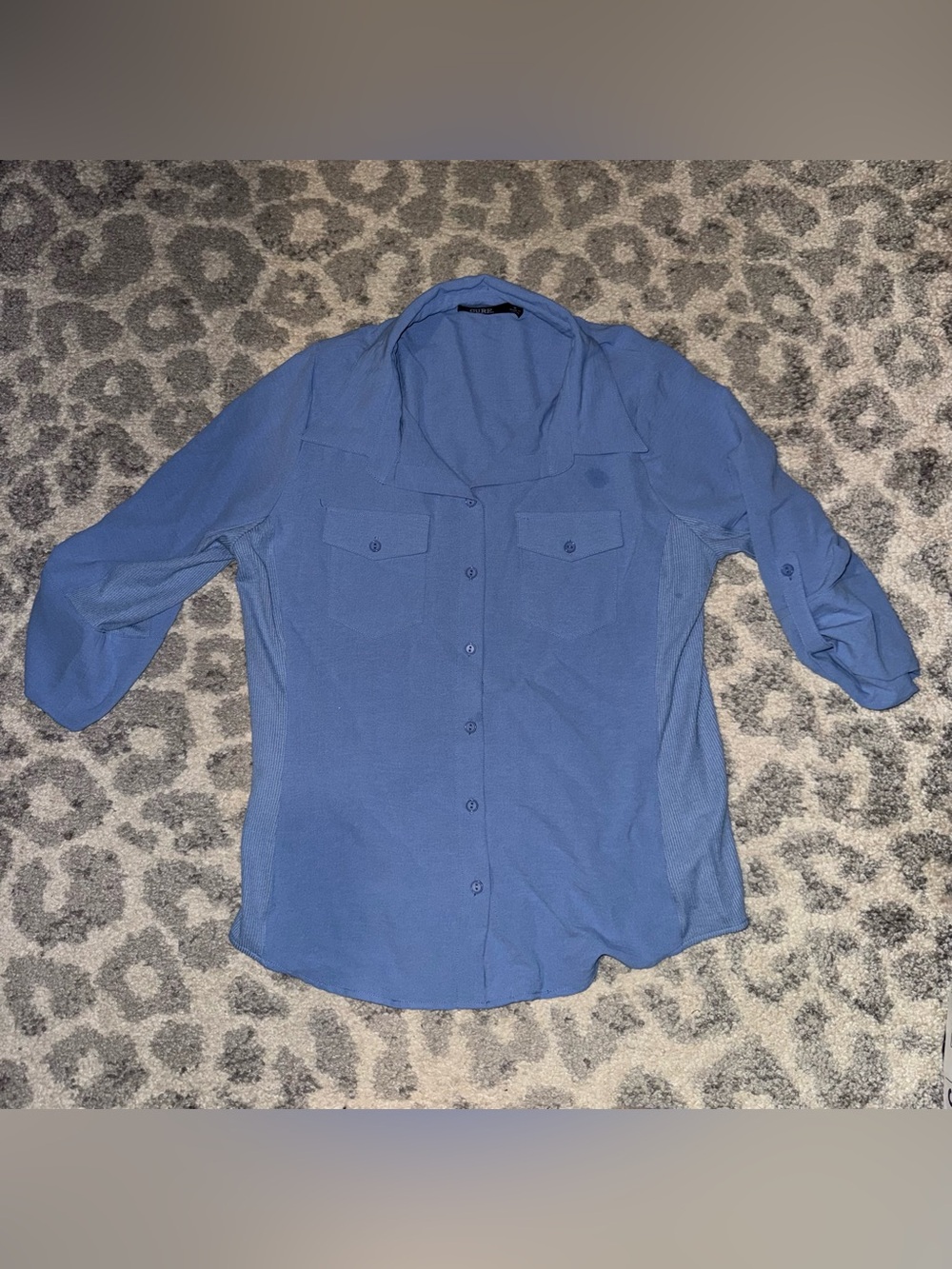 Guess Women's Blue Button-Down Casual Shirt